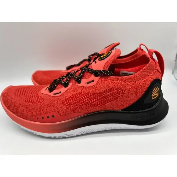 Under Armour Curry Flow Go Coral Red Black 3023814-604 Men's Size 7 - Picture 13 of 16